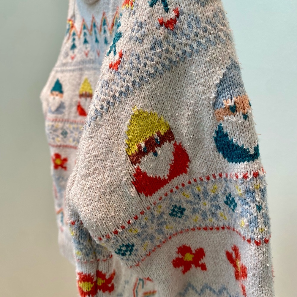 Hanna Andersson Gnome Patterned Sweater - Cream, Red, Blue, Yellow - Picture 6 of 13